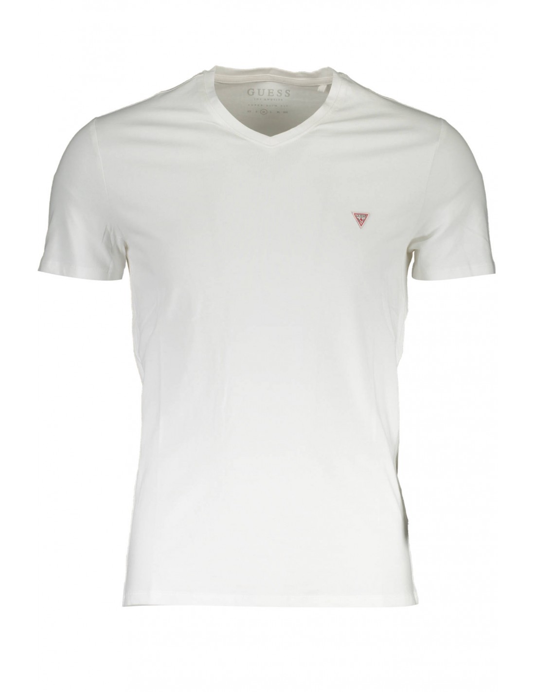 camiseta blanca hombre cuello v